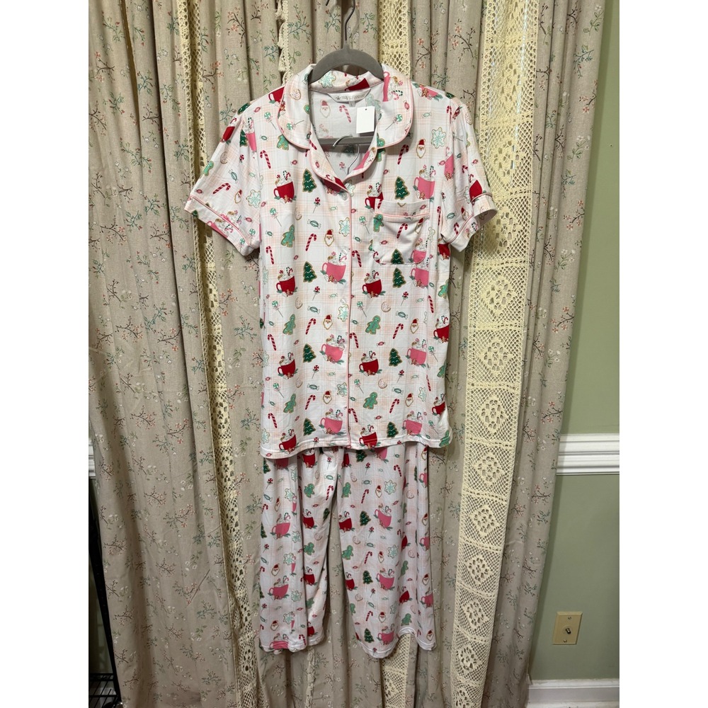 The Royal Standard Christmas Pajama Set Gingerbread Hot Cocoa L NWT